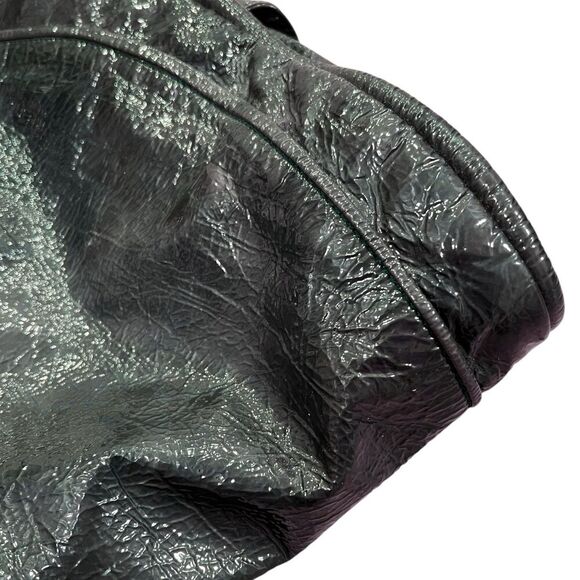 Abro Dark Green Large Bowling Style Leather Tote Bag - Picture 5 of 10